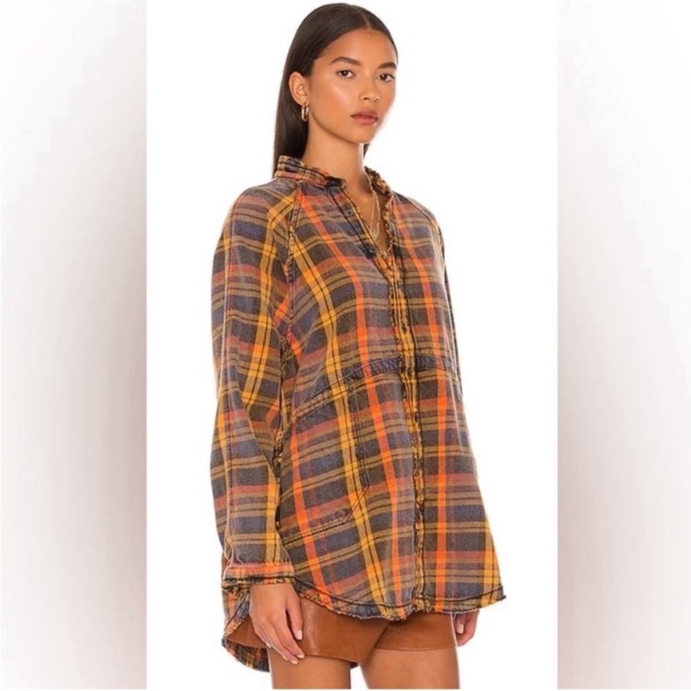 Free People Summer Daydream Plaid Button Down